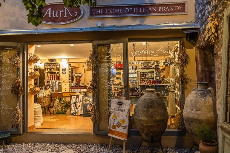 Aura Brandy Shop in Rovinj, Croatia