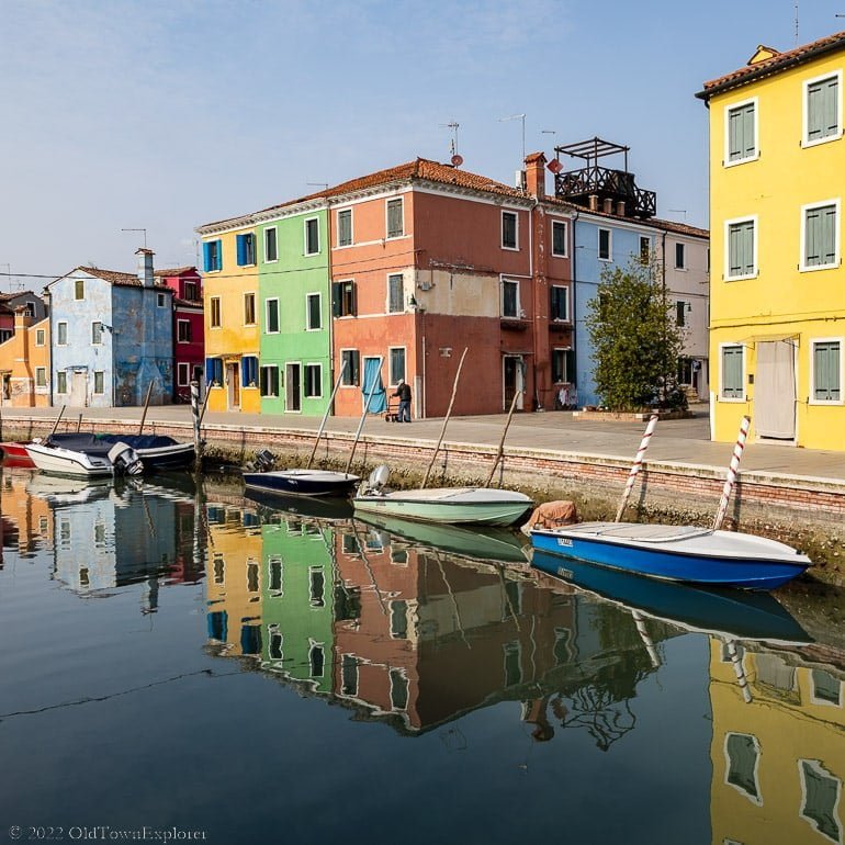 canal with reflection canal with reflection in Burano, Italy