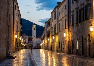 Lights Go Out On The Stradun in Dubrovnik, Croatia