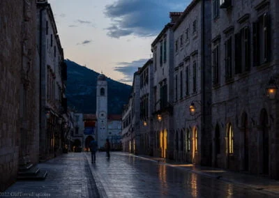 Lights Go Out On The Stradun in Dubrovnik, Croatia