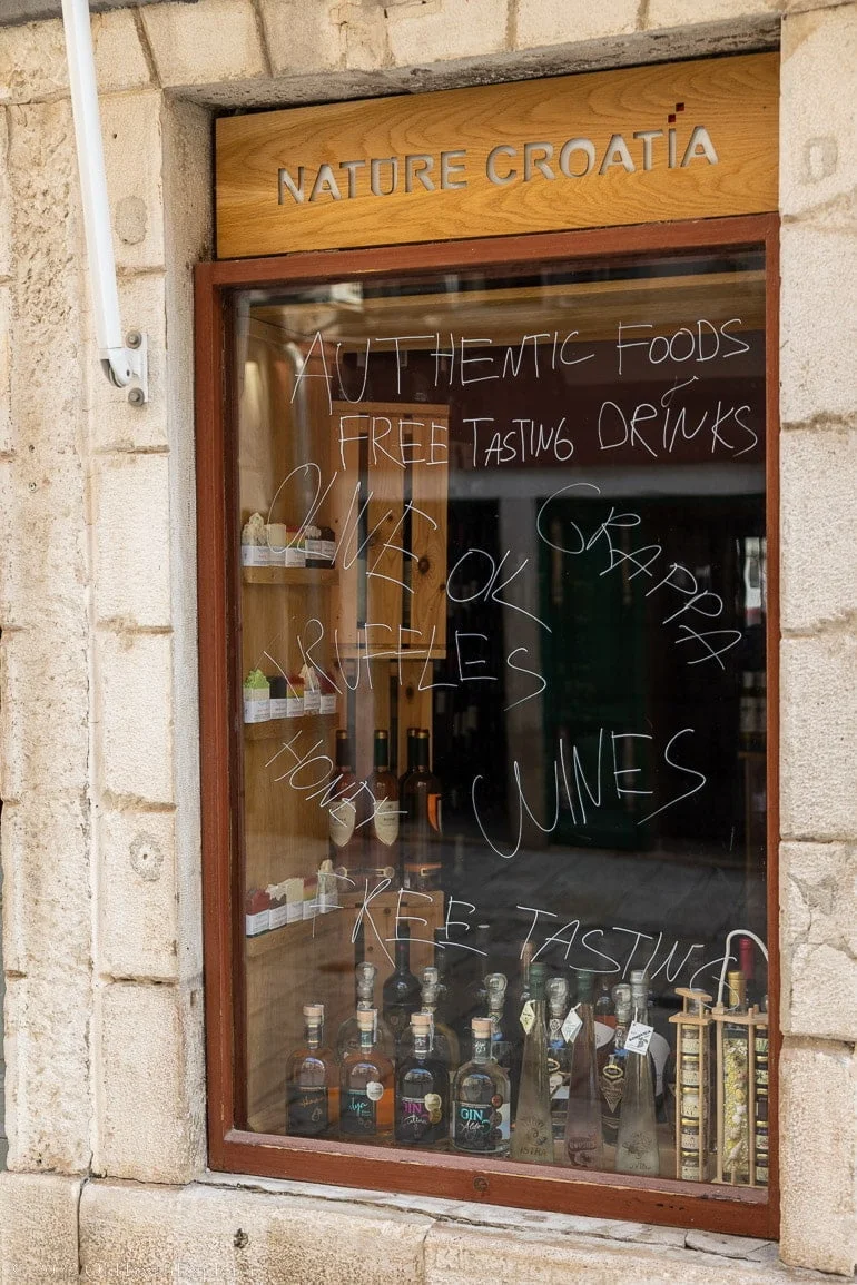 Olive Oil, Truffles, Honey shop in Rovinj, Croatia