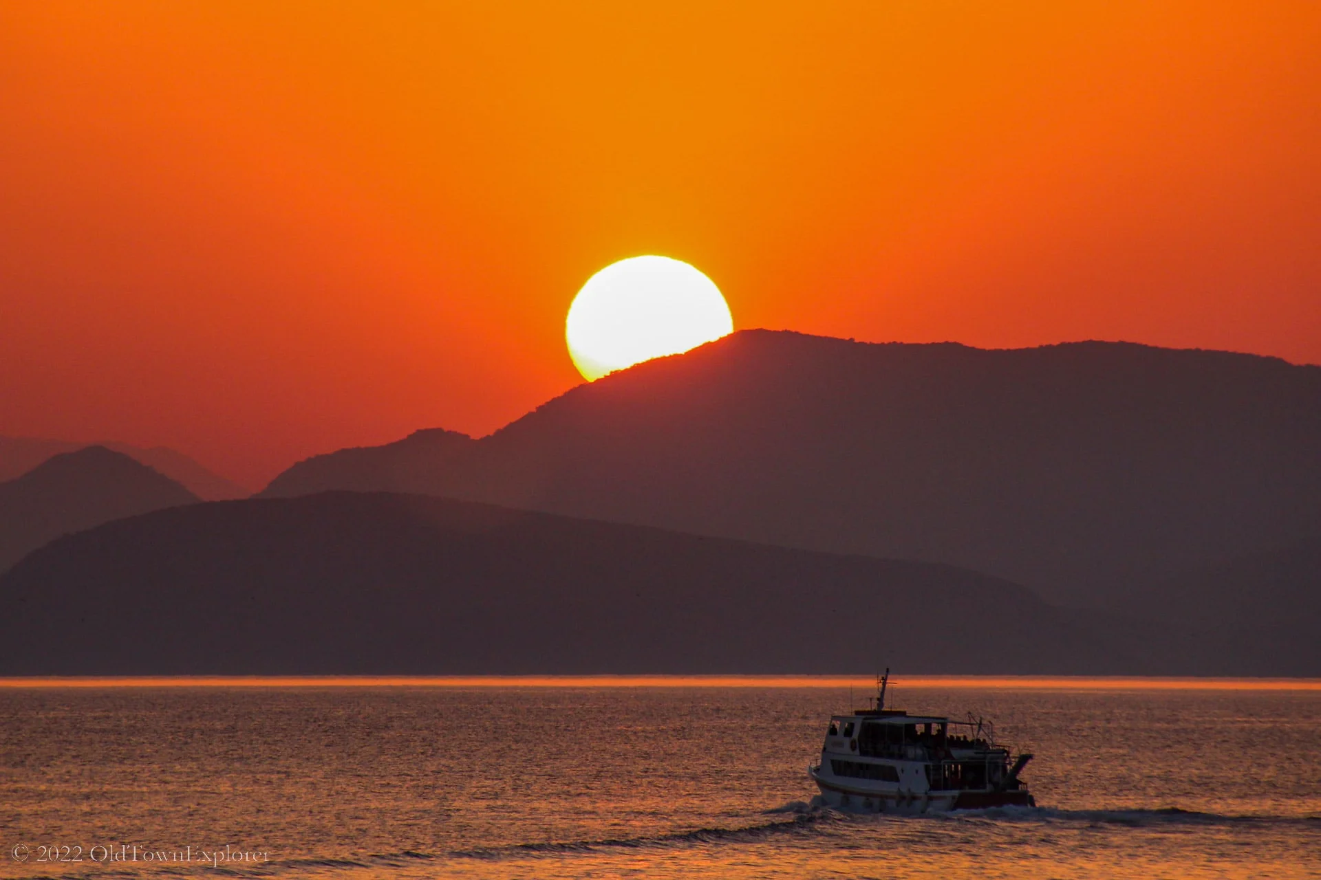Sunset in Hydra, Greece
