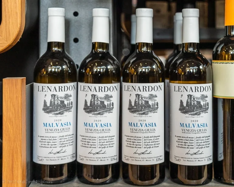 Malvasia wine in Trieste, Italy