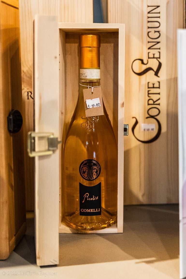 Picolit wine in Trieste, Italy