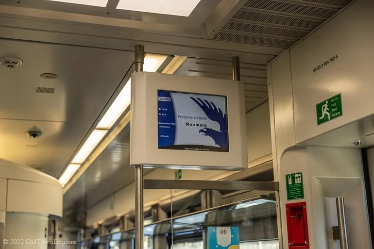 Train to Miramare from Trieste, Italy