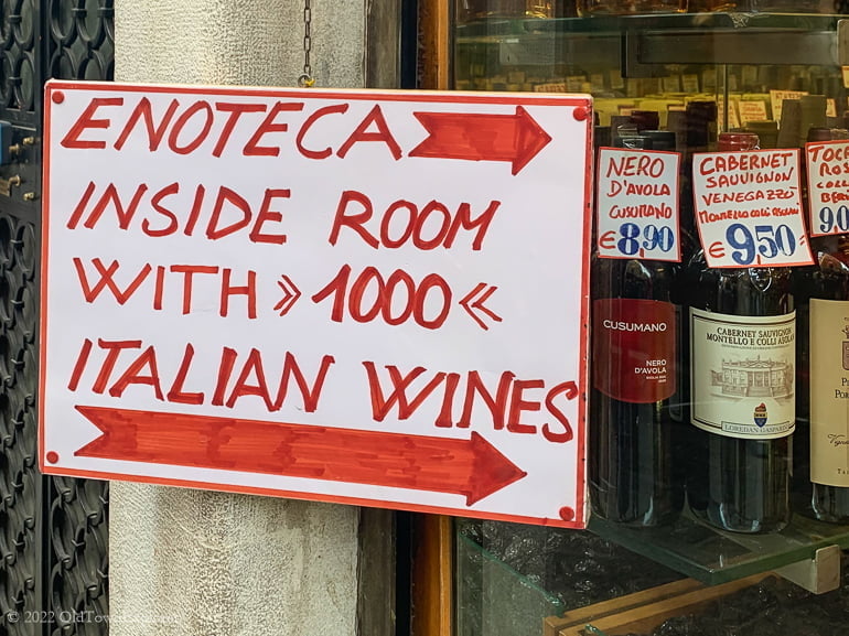 Enoteca in Venice, Italy Enoteca in Venice, Italy