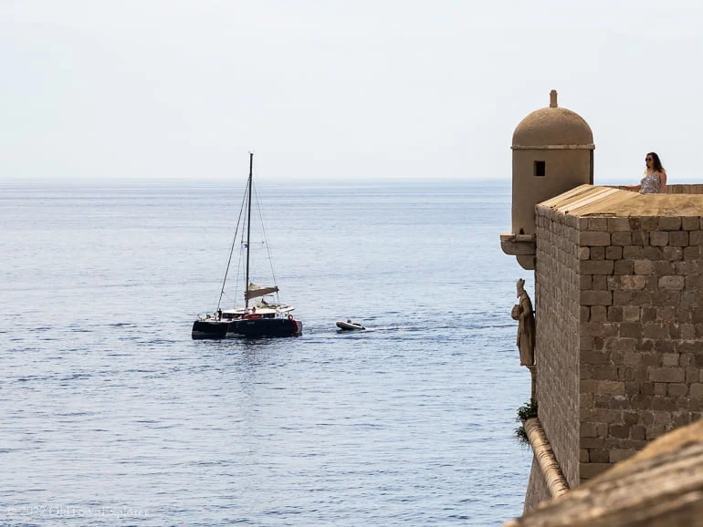 Sailboat on Adriatic Sea in Dubrovnik, Croatia