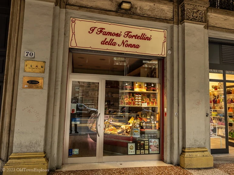 I Famosi Tortellini della Nonna in Bologna, Italy