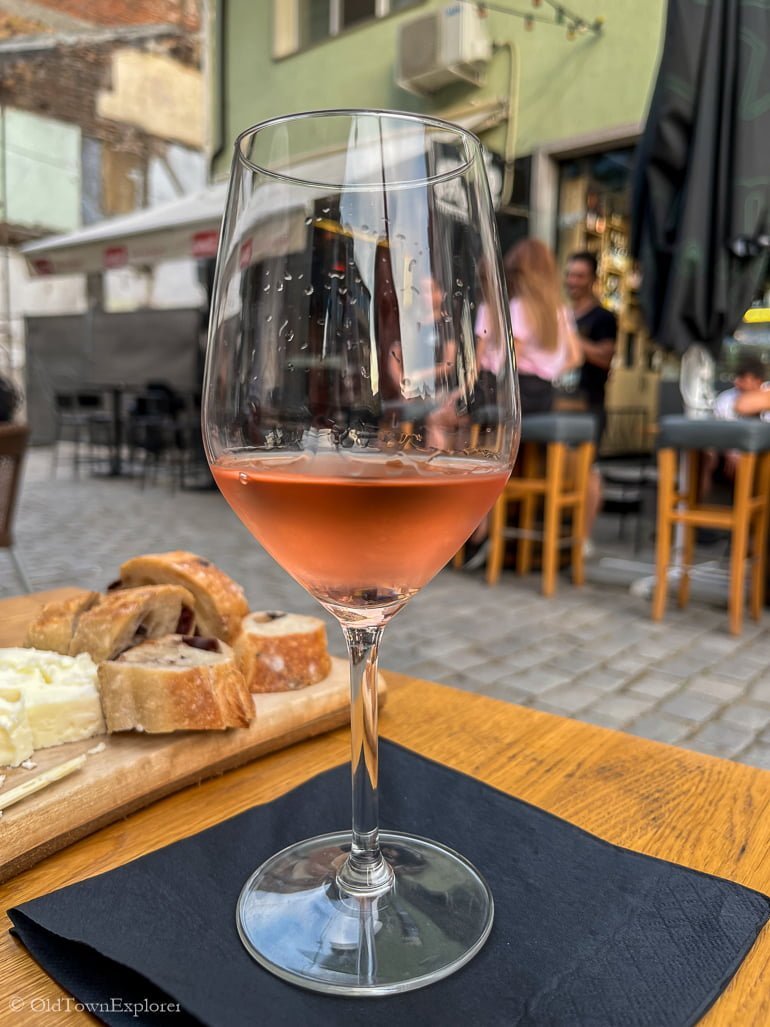 Rose Wine at Barrel Wine Corner in Plovdiv Bulgaria