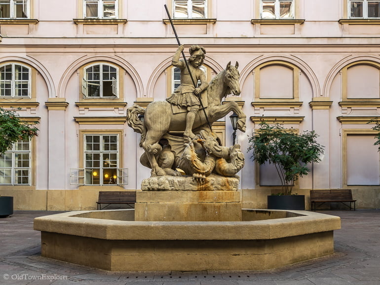 FOUNTAIN OF ST. GEORGE AND THE DRAGON in Bratislava, Slovakia