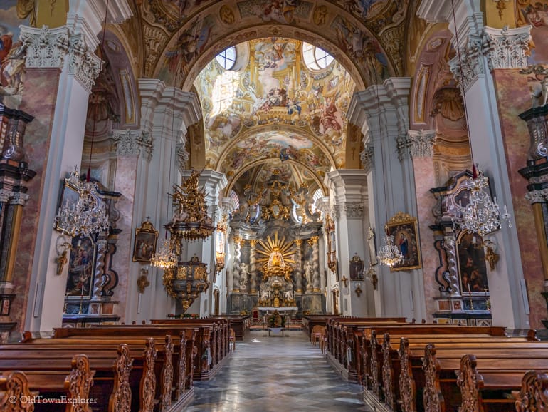 Nave and High Altar at Mariatrost Basilica in Graz, Austria
